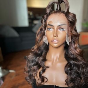 24’ Hand painted pre-custom highlight Lace-front Bodywave